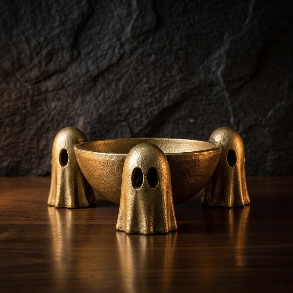 Gold Ghost Figural Bowl