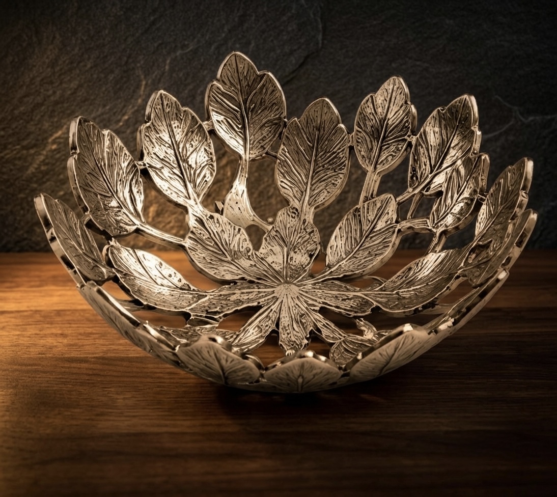 Silver Leaf Openwork Bowl