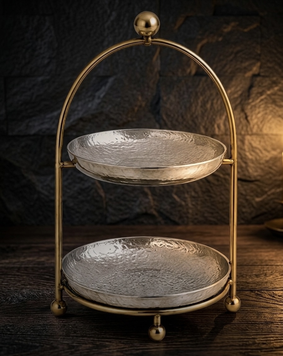 Silver Two-Tier Arch Stand