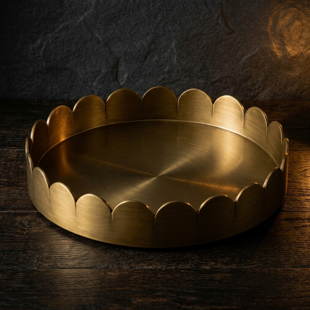 Brass Scalloped Tray