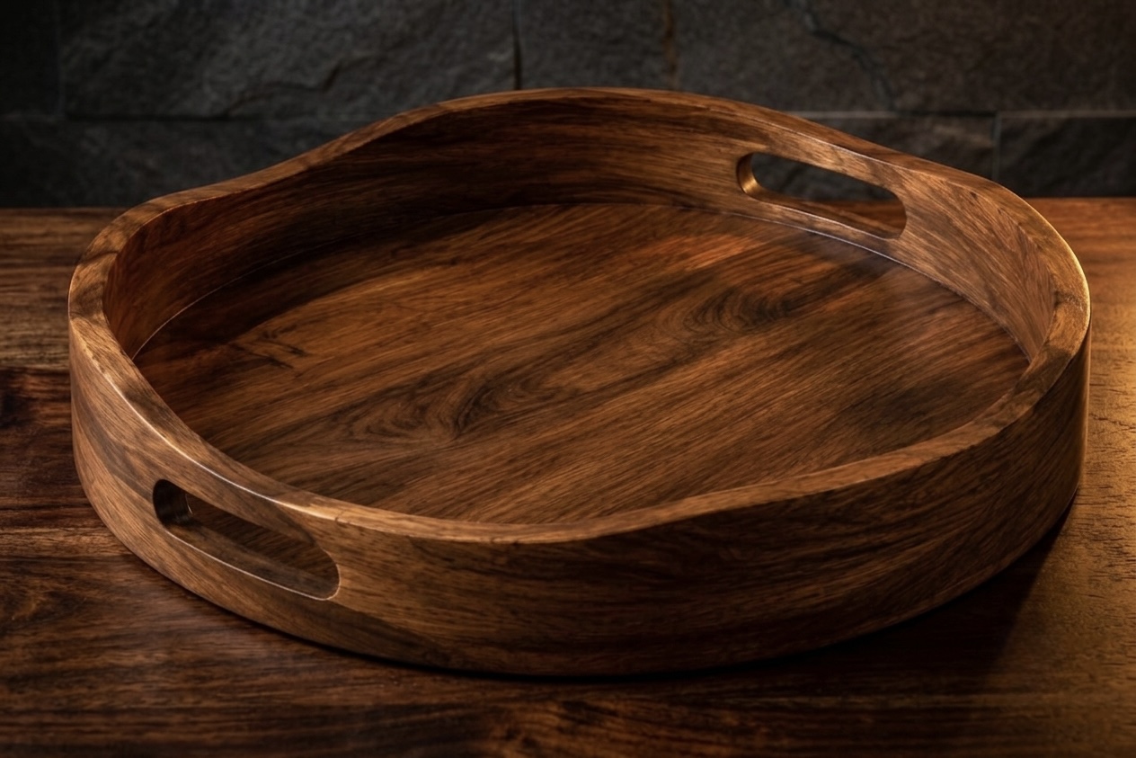 Wood Round Tray Plain